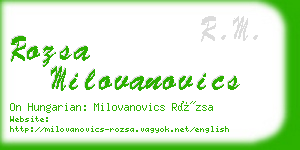 rozsa milovanovics business card